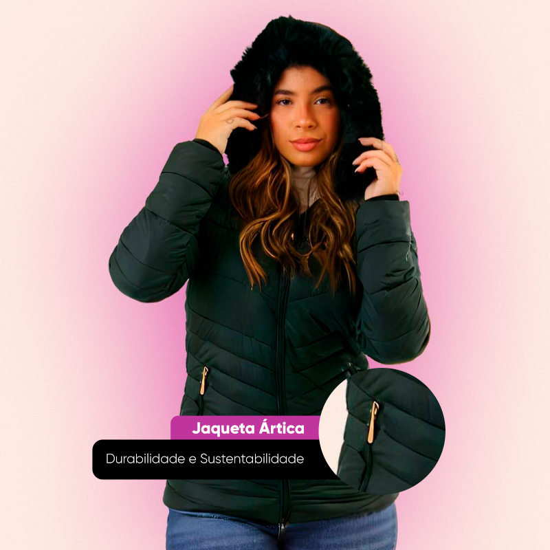 [COMPRE 1 LEVE 2] Jaqueta Puffer Feminina Com Forro e Capuz Removível | Artica